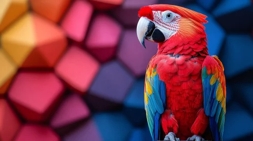 Exotic Parrot with Abstract Backdrop