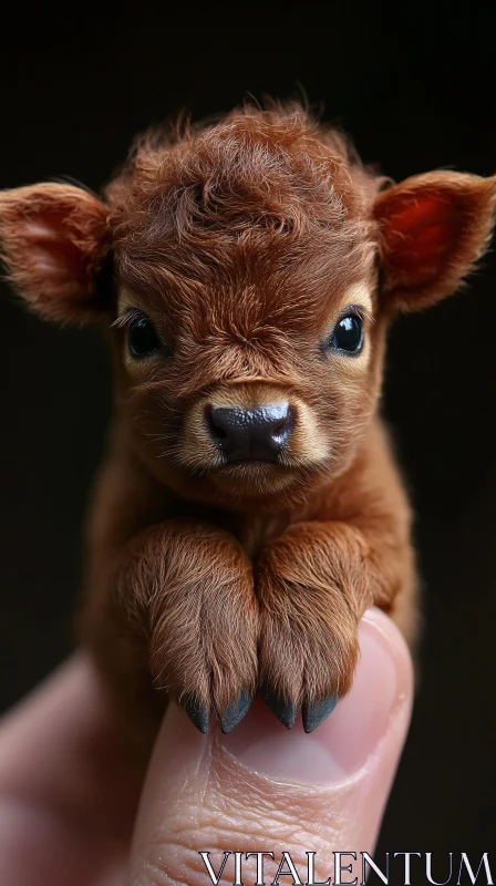 Adorable Tiny Creature with Brown Fur AI Image