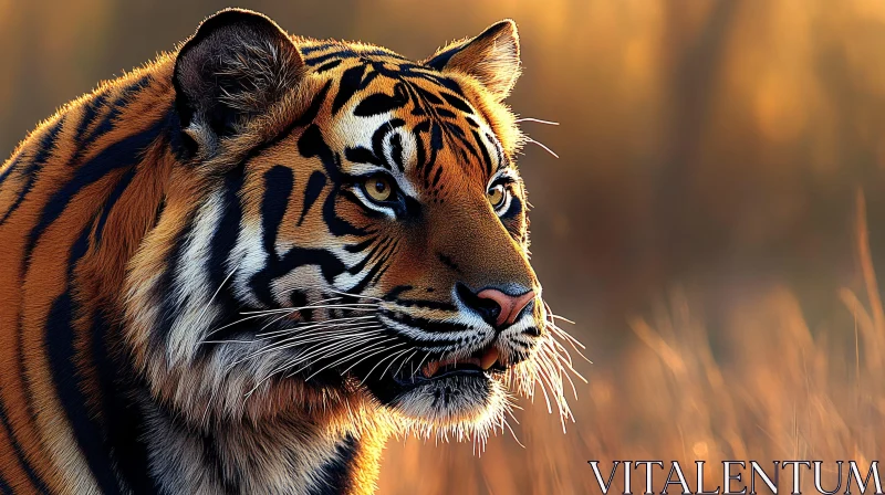 Tiger in Golden Light AI Image