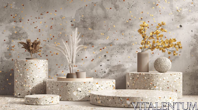 AI ART Minimalist Terrazzo Decor Setting