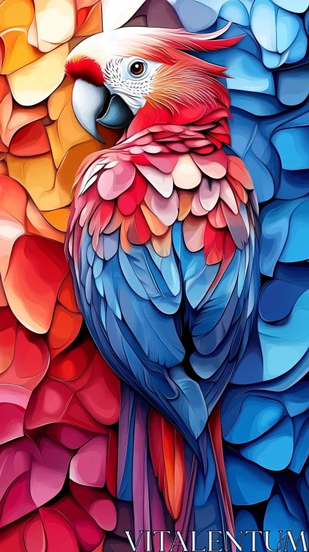 Colorful Mosaic Parrot Illustration
