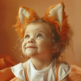 Whimsical Child in Fox Ear Headband
