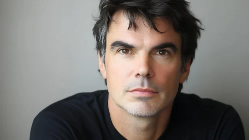 Captivating Male Portrait with Neutral Expression