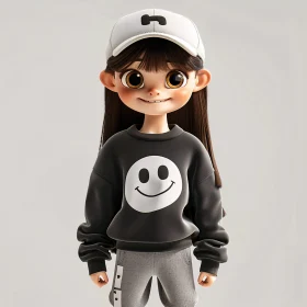 Smiling 3D Character in Casual Outfit