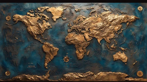 Artistic Topographic World Map