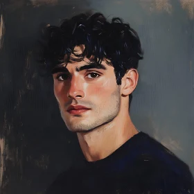 Artistic Presentation of a Young Man's Portrait