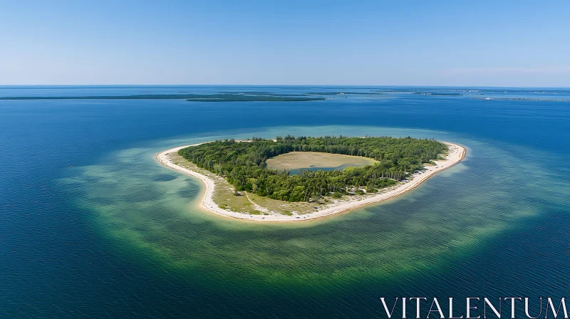 Aerial Island Paradise with Emerald Greenery and Tranquil Waters