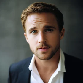 Thoughtful Male Portrait in Formal Attire