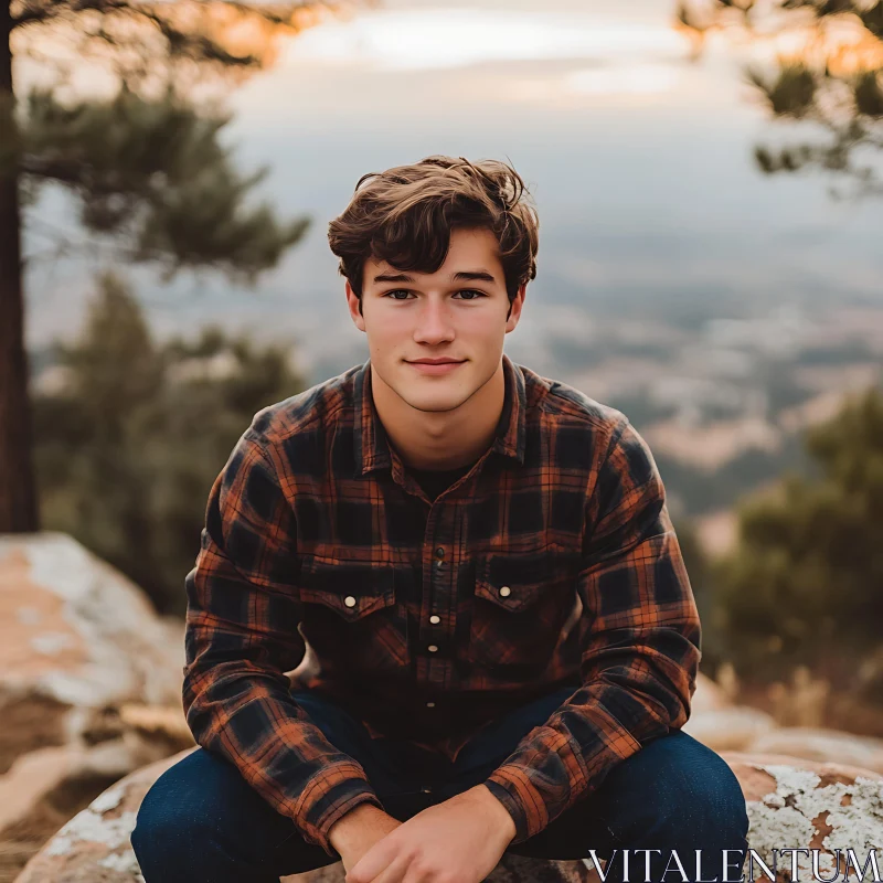 Autumn Mountain Portrait of a Young Man