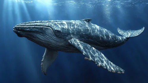Majestic Humpback Whale Underwater