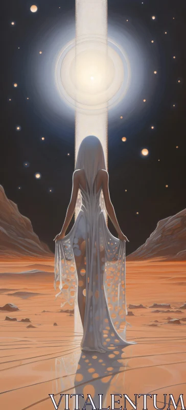 AI ART Celestial Light in Mystical Desert