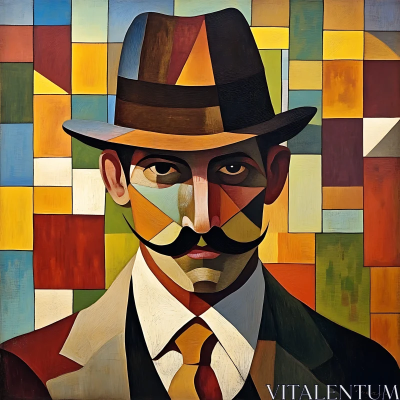 AI ART Colorful Cubism Portrait