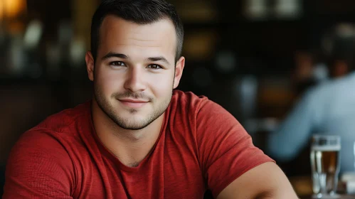 Man in Red Shirt Portrait