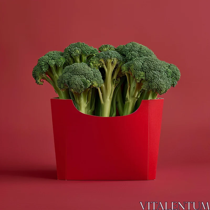 AI ART Minimalistic Broccoli Art