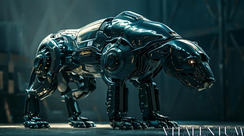 AI ART Advanced Metallic Panther Robot