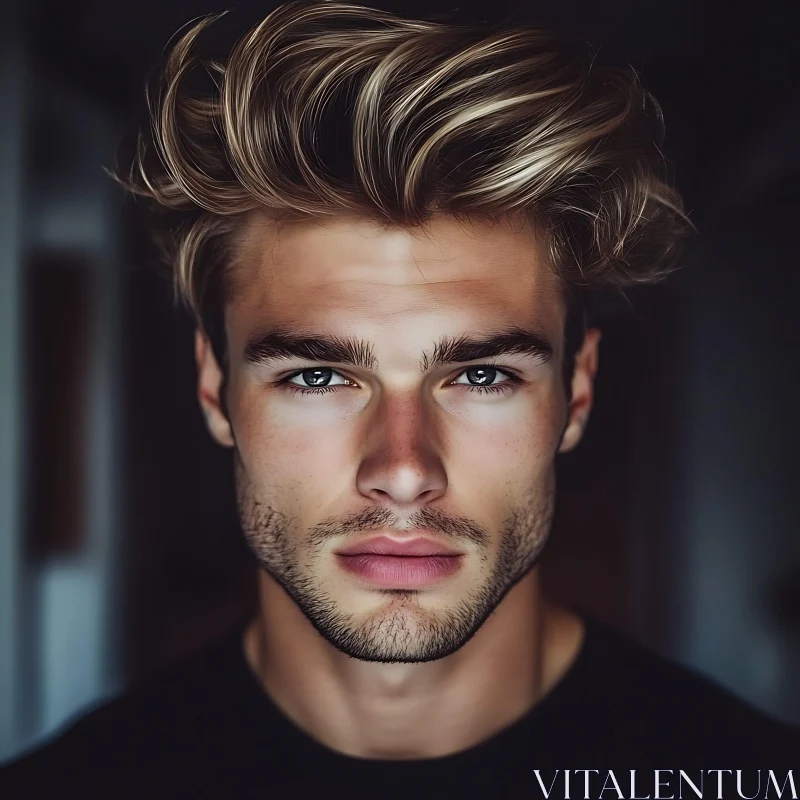 AI ART Portrait of a Man with Strong Features and Blonde Hair