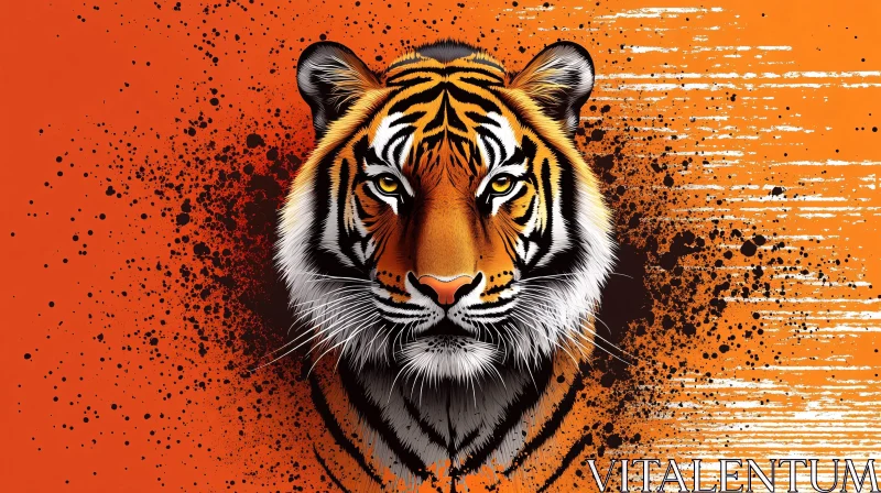 Tiger Art with Splatter Effect AI Image