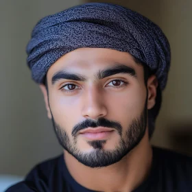 Man with Turban Portrait Close-Up