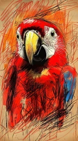 Colorful Parrot Sketch