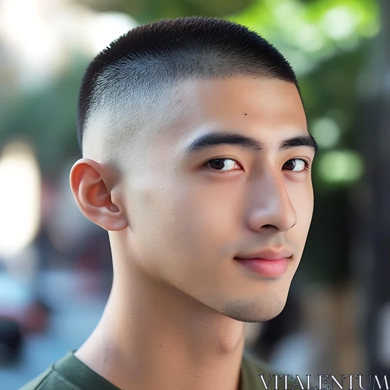 AI ART Portrait of a Young Man Outdoors