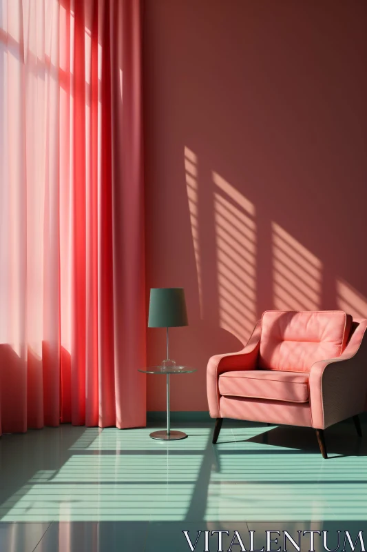 AI ART Artistic Interior Design with Pink Accents