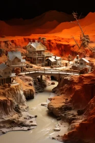 Model Village in a Canyon Landscape