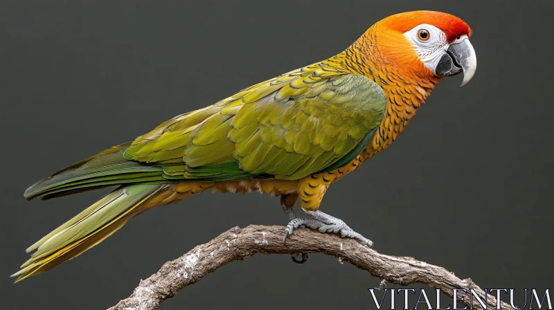 Tropical Parrot Perched on Branch AI Image