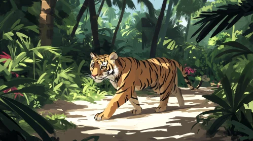 Tiger in Dense Foliage