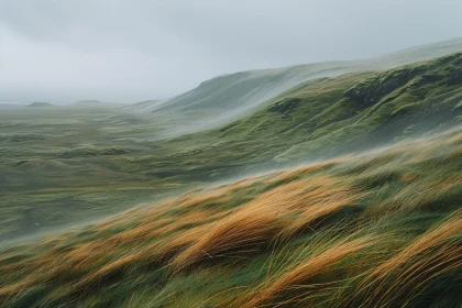 Tranquil Mist-Covered Hills