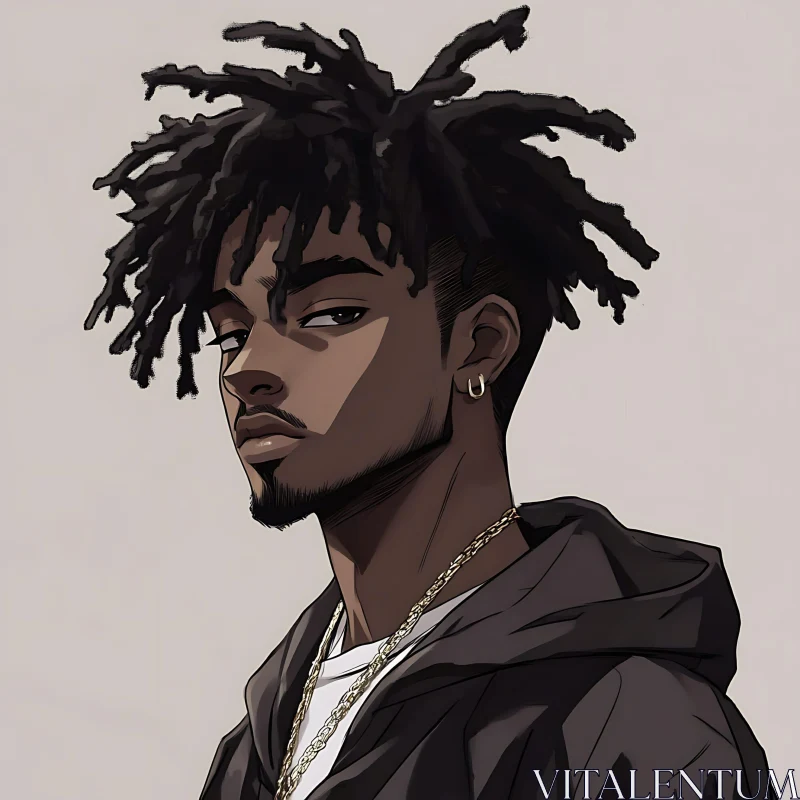 Anime Illustration of a Male Character with Modern Style AI Image