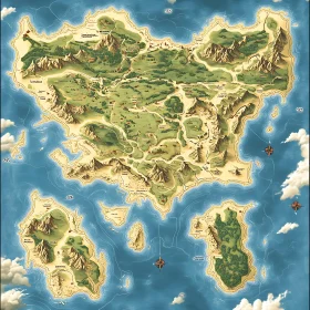 Island Adventure Fantasy Map