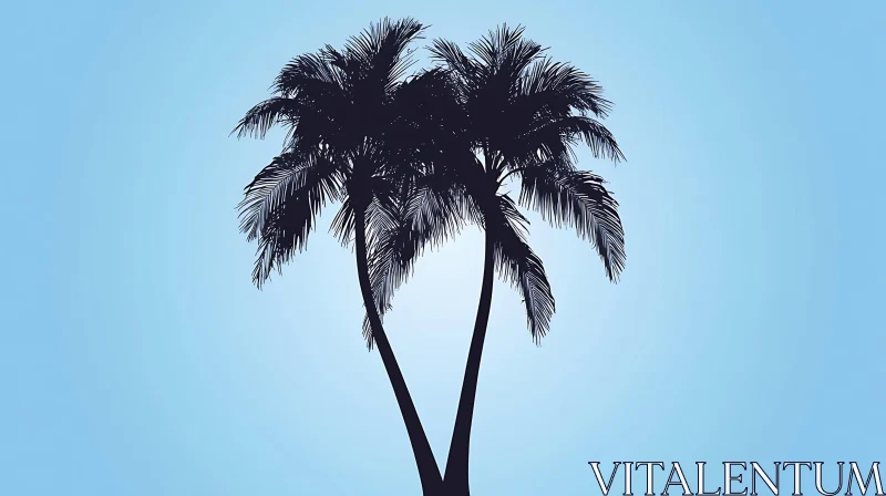 Elegant Palm Silhouette AI Image