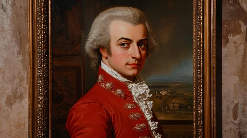 Classic Baroque Portrait in Red Attire