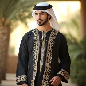 Cultural Middle Eastern Fashion with Intricate Designs