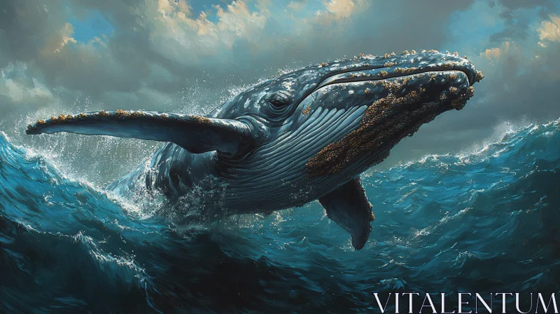 Whale Breaching in Ocean AI Image