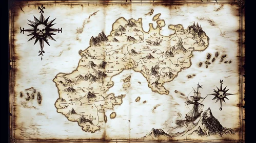 Historical Pirate Navigation Map