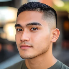 Detailed Portrait of a Man with Neat Hairstyle