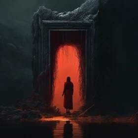 Enigmatic Entrance in Fiery Red