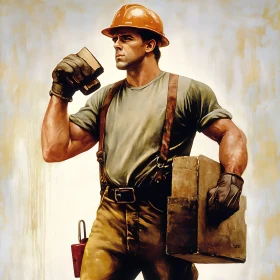 Construction Worker with Tools