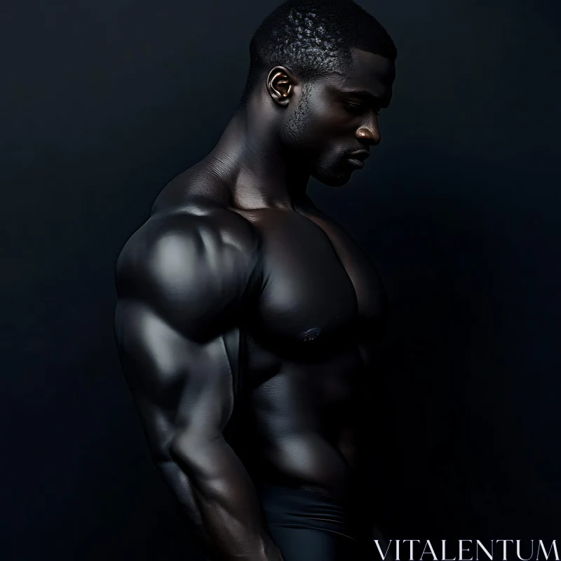 Athlete's Sculpted Physique Portrait AI Image