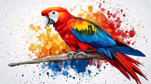 Colorful Parrot with Artistic Background