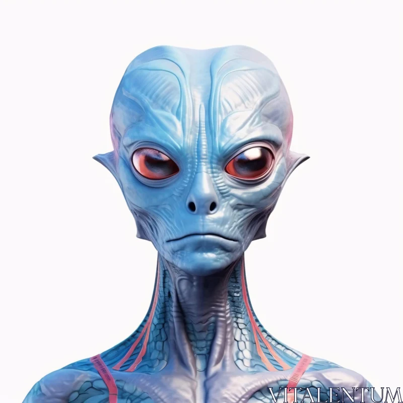 AI ART Otherworldly Blue Alien Portrait