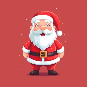 Cheerful Santa with Snowy Background