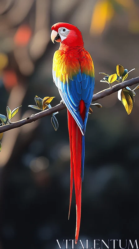 AI ART Colorful Parrot in Nature