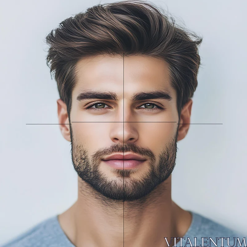 Symmetrical Male Portrait AI Image