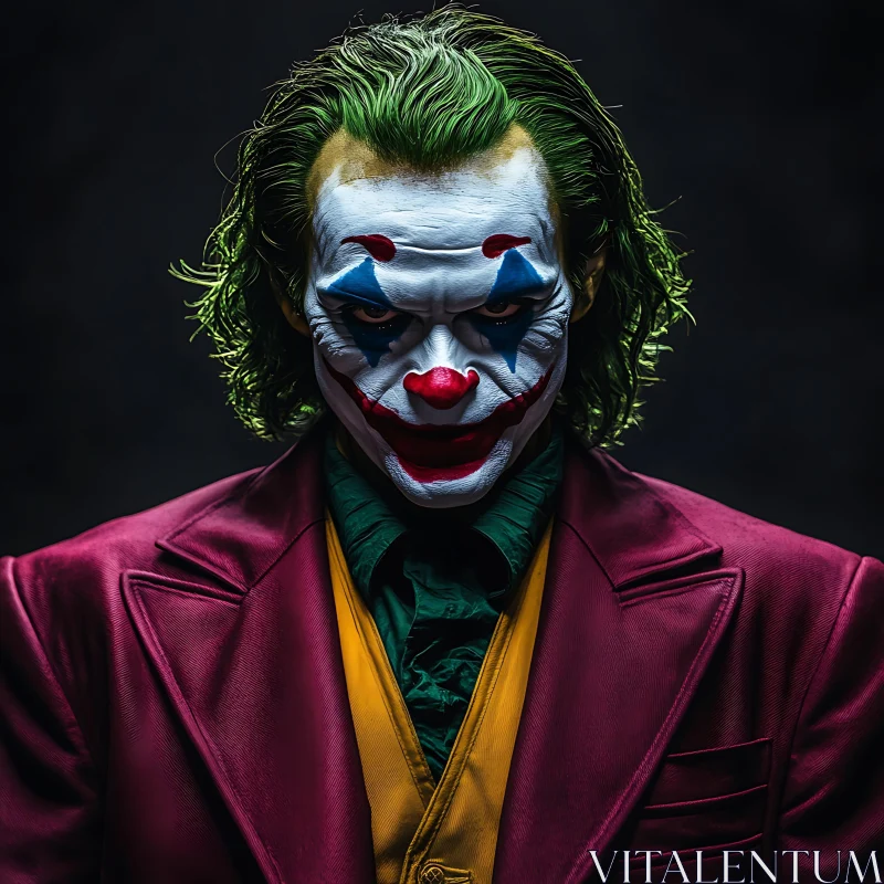 Menacing Joker Character Portrait AI Image