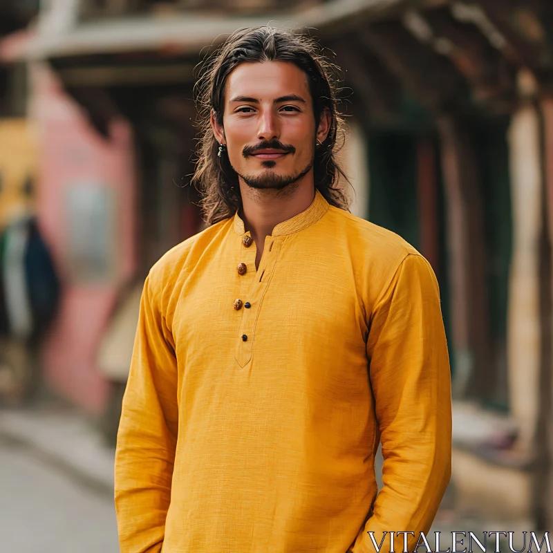 AI ART Portrait of Man in Yellow Shirt