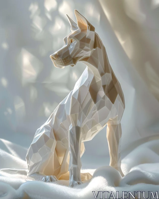 AI ART Abstract Polygonal Dog Art