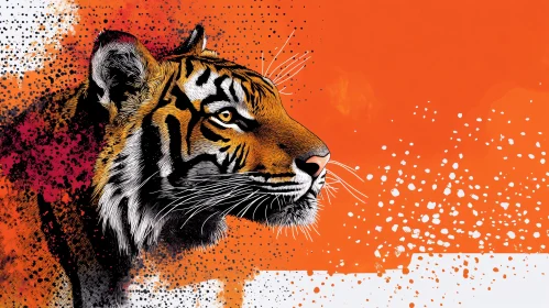 Majestic Tiger Art with Abstract Splash Effects