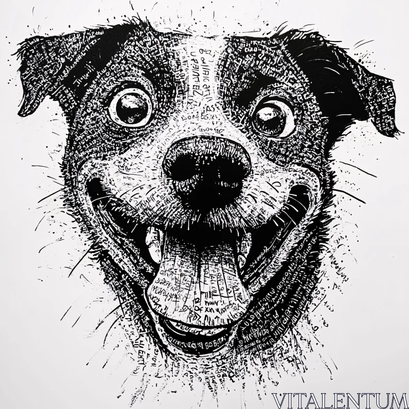 AI ART Dog Illustration in Typography